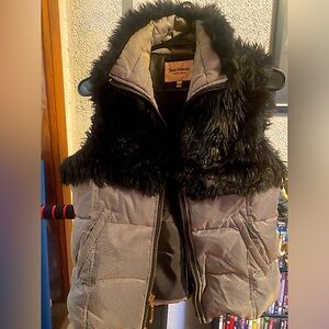 Juicy Couture Fur and Houndstooth Vest